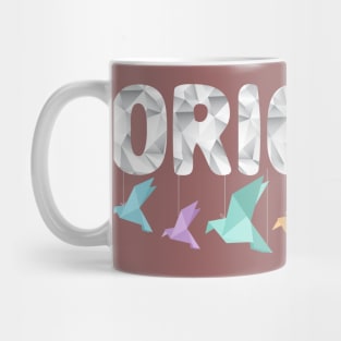 origami paper Japanese bird flying T shirt Mug